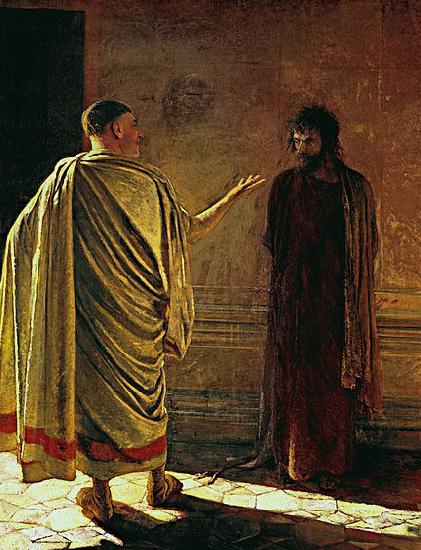 Nikolaj Nikolajewitsch Ge What is truth, Christ and Pilate oil painting picture